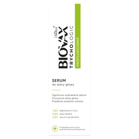 L'biotica Biovax Trychologic Przetłuszczanie serum do skóry głowy 50 ml