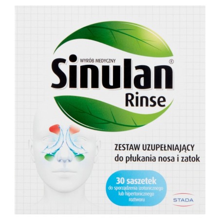 Sinulan Rinse Dispositivo médico, juego complementario para enjuagar la nariz y los senos nasales, 64,8 g (30 x 2,16 g)