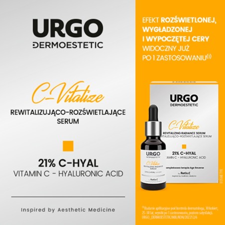 Urgo Dermoestetic C-Vitalize Siero rivitalizzante e illuminante 21% C-Hyal 30 ml