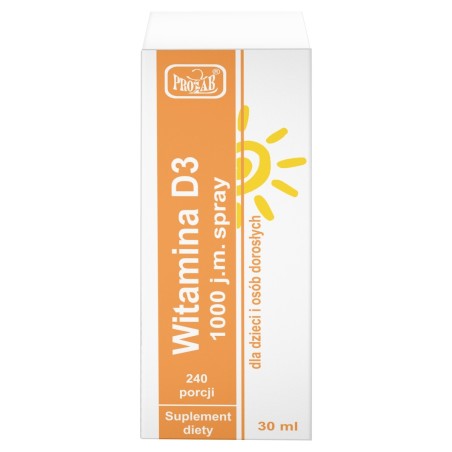 Dietary supplement vitamin D3 1000 IU spray 30 ml