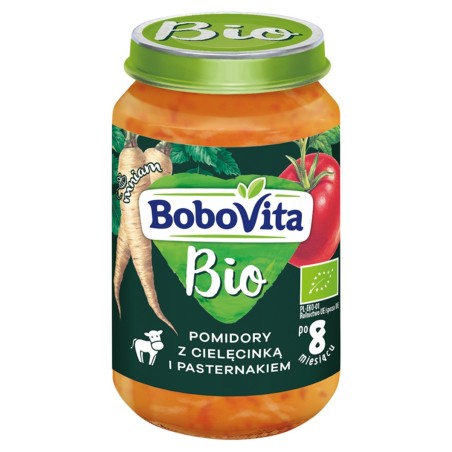 BoboVita Bio Pomidory z cielęcinką i pasternakiem po 8 miesiącu 190 g
