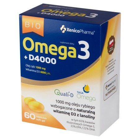 Suplement diety bio omega 3 + D4000 83,4 g (60 x 1390 mg)