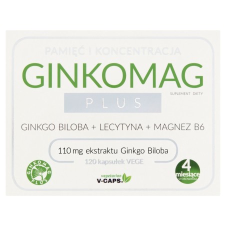 Ginkomag Plus Suplement diety 63 g (120 x 525 mg)