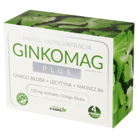 Ginkomag Plus Suplement diety 63 g (120 x 525 mg)