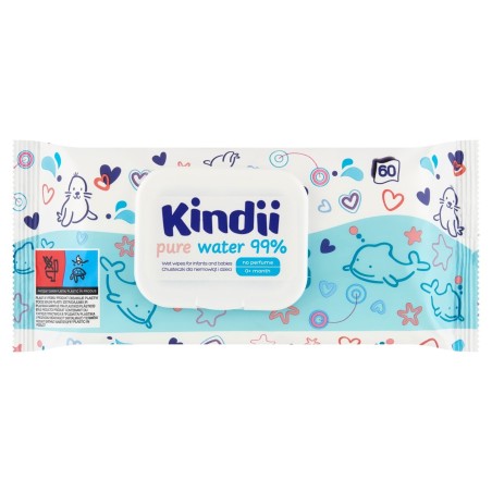 Kindii Pure Water 99% Wipes for babies and children 60 pieces