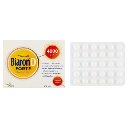 Biaron D Forte Nahrungsergänzungsmittel Vitamin D 4000 IE Weichkapseln 90 Stück