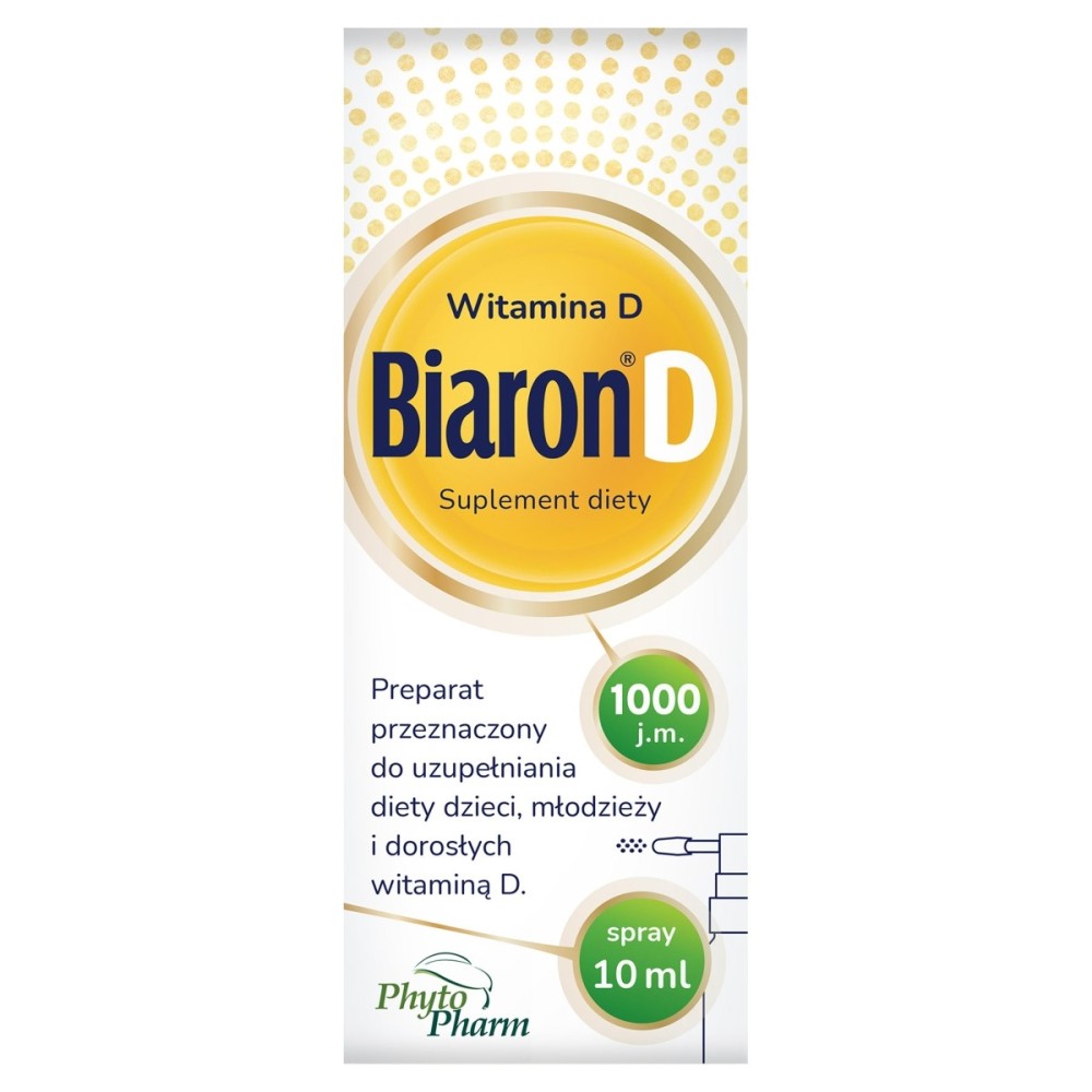 Biaron D Suplement diety witamina D 1000 j.m. spray 10 ml