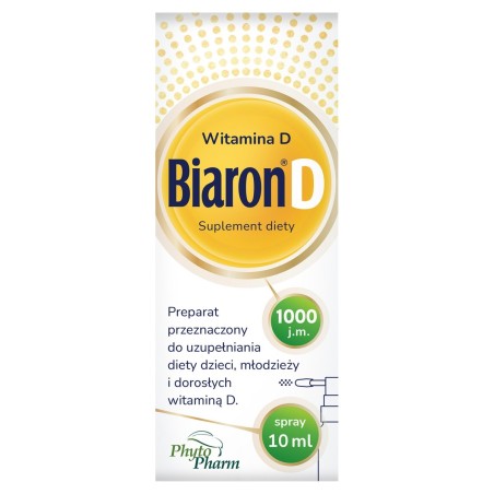 Biaron D Complément alimentaire vitamine D 1000 UI vaporiser 10 ml