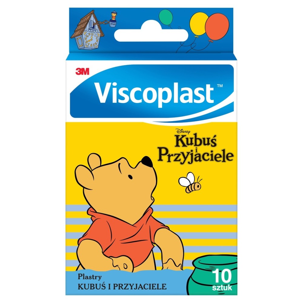 Viscoplast Winnie and Friends Zdobené náplasti pro děti 72 mm x 25 mm 10 kusů