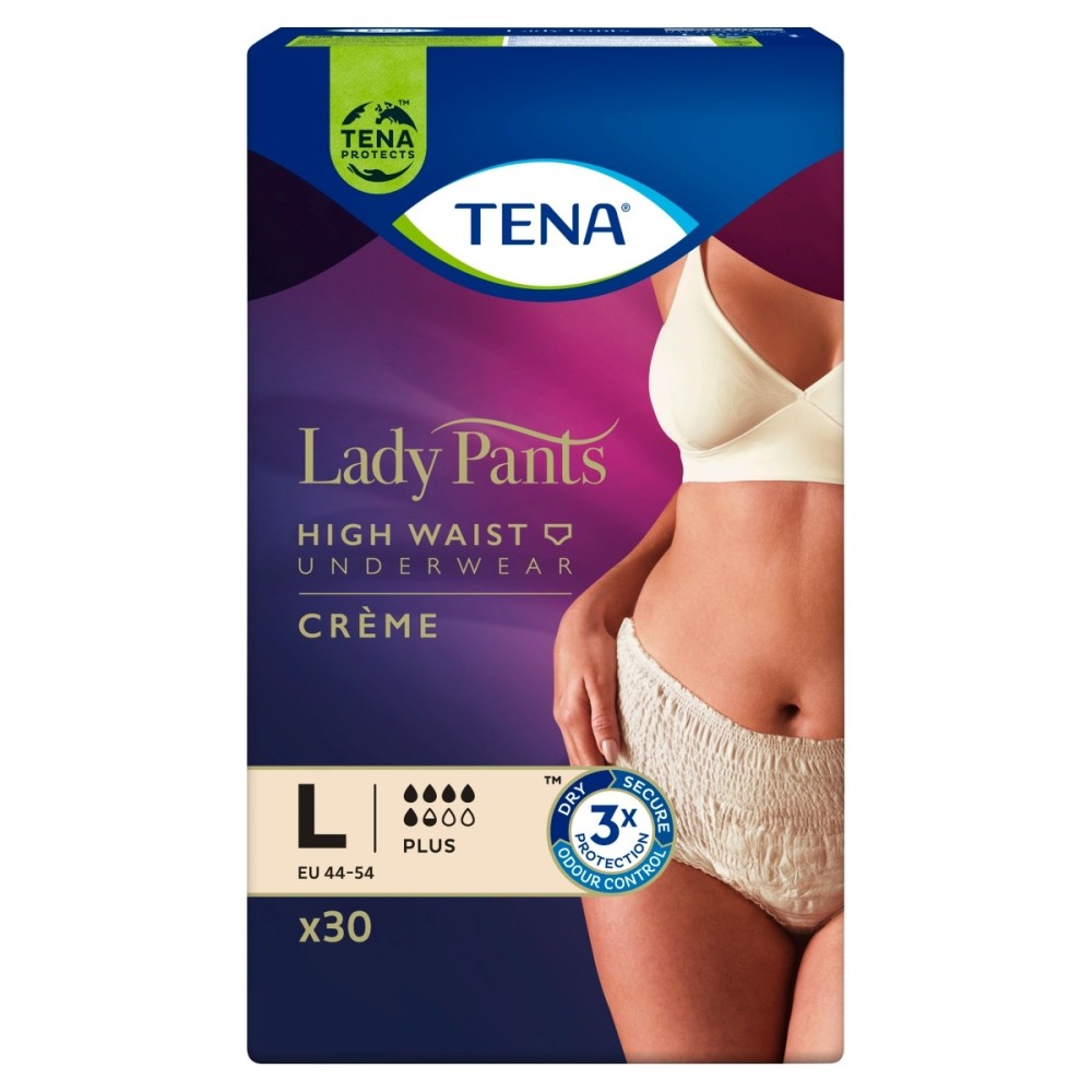 TENA Lady Pants Crème Plus Absorbent underwear for women L 30 pieces