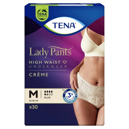 TENA Lady Pants Crème Plus Sous-vêtements absorbants pour femme M 30 pièces