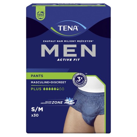 TENA Men Pants Plus Ropa interior absorbente para hombre S/M 30 piezas