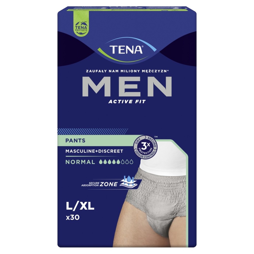 TENA Men Pants Normal Ropa interior absorbente para hombre L/XL 30 piezas
