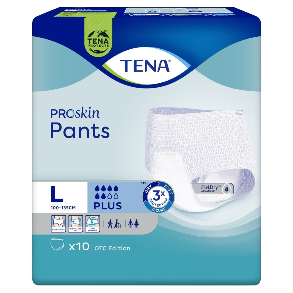 TENA ProSkin Pants Plus Majtki chłonne L 10 sztuk