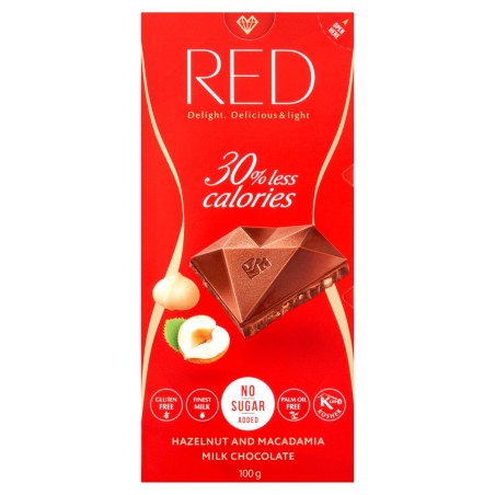 Red Delight Milk chocolate with hazelnuts and macadamia nuts 100 g
