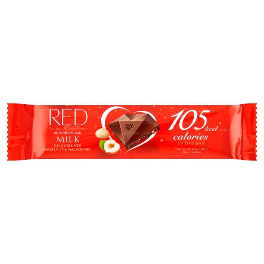 Red Delight Chocolate con leche con avellanas y nueces de macadamia 26 g