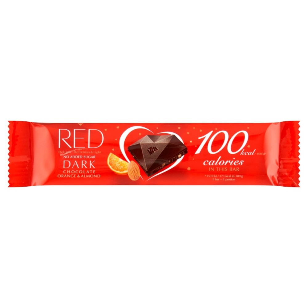 Red Delight Schokolade mit Mandeln und Orangenschale 26 g