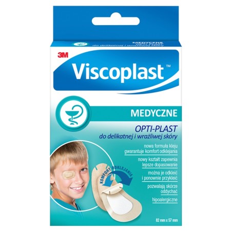 Viscoplast Opti-Plast Patchs ophtalmiques pour peaux délicates et sensibles 80 mm x 57 mm 5 pièces