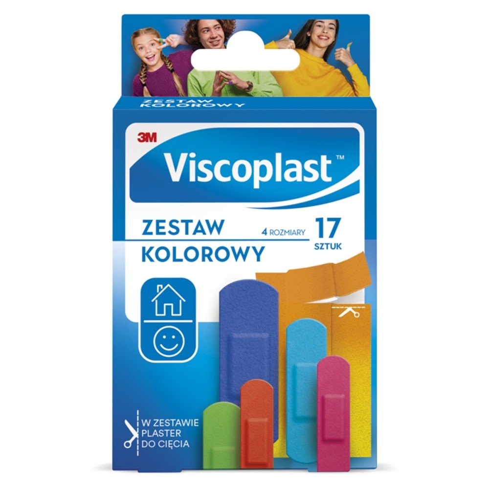 Viscoplast Set of colorful plasters, 4 sizes, 17 pieces