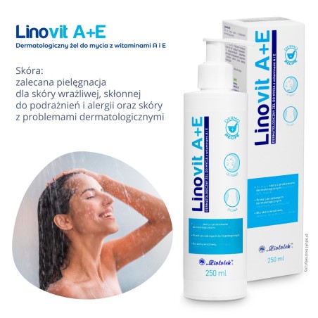 Linovit A+E Dermatologický mycí gel s vitamíny A a E 250 ml