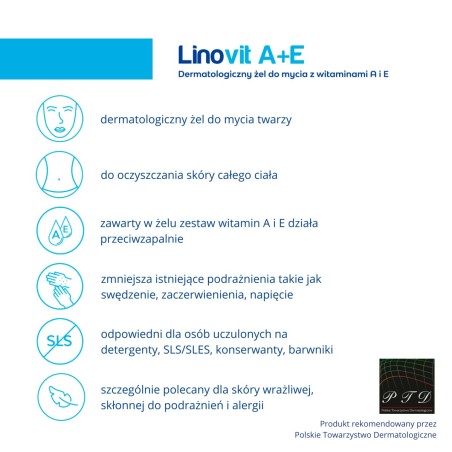 Linovit A+E Dermatologisches Reinigungsgel mit Vitamin A und E 250 ml