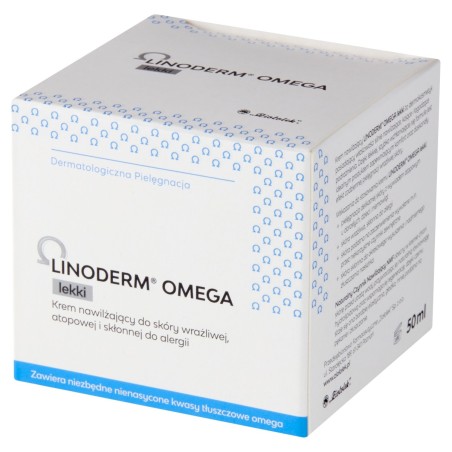 Linoderm Omega Feuchtigkeitscreme für empfindliche, atopische und zu Allergien neigende Haut, hell, 50 ml