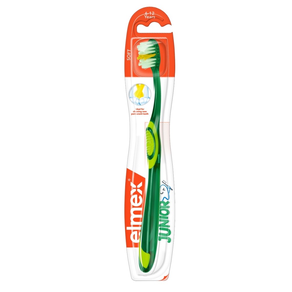 elmex Junior Cepillo de dientes para niños de 6 a 12 años, suave SOFT, 1 pieza