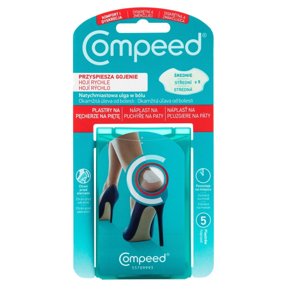 Compeed Medical device patches for heel blisters, medium, 5 pieces
