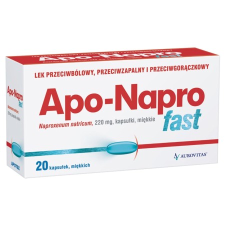 Apo-Napro fast 220 mg Lek przeciwbólowy przeciwzapalny i przeciwgorączkowy 20 sztuk