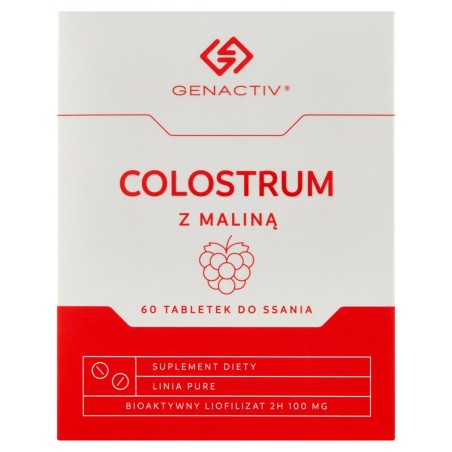 Genactiv Suplement diety colostrum z maliną 60 g (60 sztuk)
