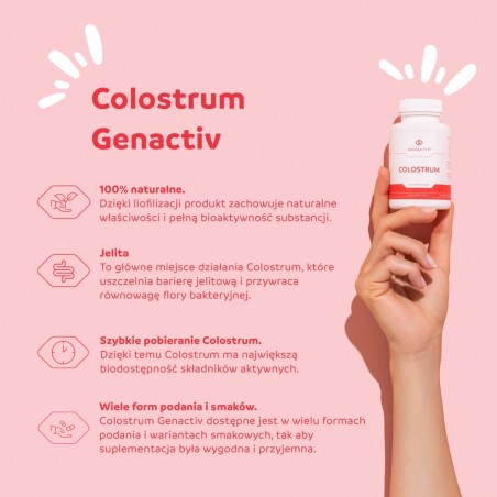 Genactiv Dietary supplement colostrum with raspberry 60 g (60 pieces)