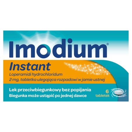 Imodium Instant Anti-diarrheal medicine without drinking, mint flavor, 6 pieces