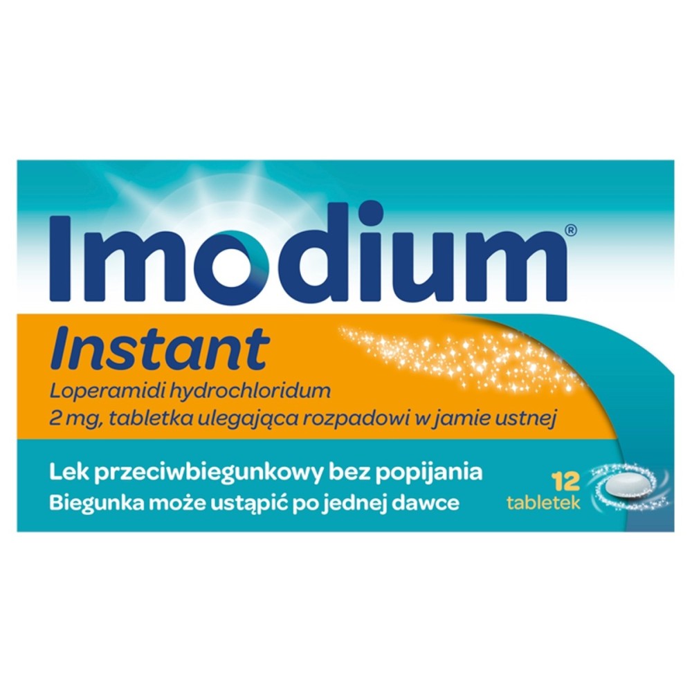 Imodium Instant Anti-Durchfall-Medikament ohne Trinken, Minzgeschmack, 12 Stück