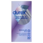 Durex Preservativos Dispositivo Médico Invisible Extra Lubricado 10 piezas