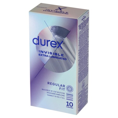 Durex Invisible Extra Lubricated Kondome für medizinische Geräte, 10 Stück