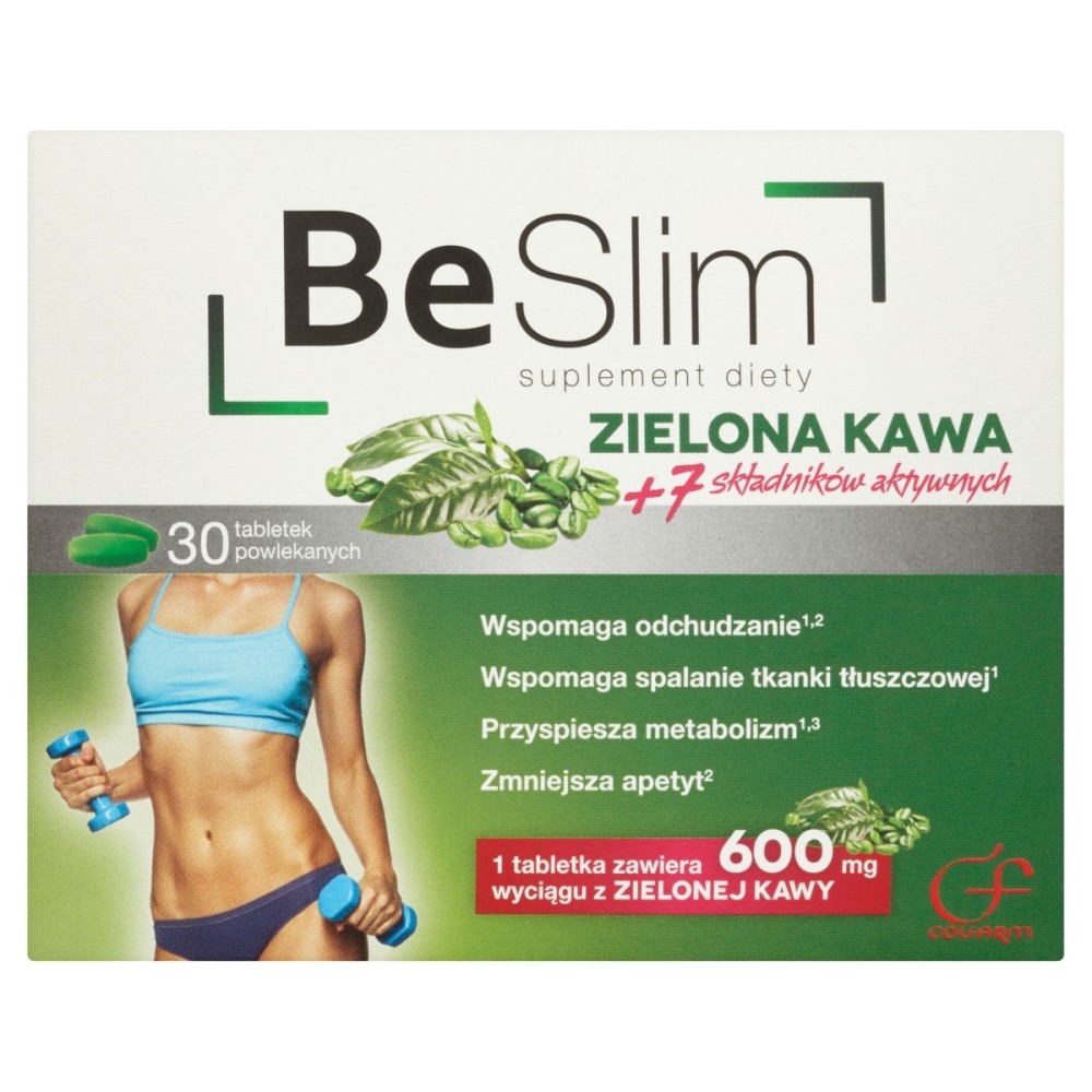 Colfarm Be Slim Zielona kawa Suplement diety 29 g (30 tabletek)