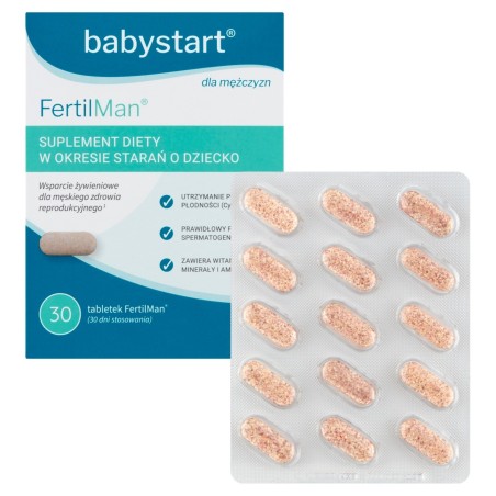 Babystart FertilMan Nahrungsergänzungsmittel bei Kinderwunsch für Männer 49 g (30 Stück)