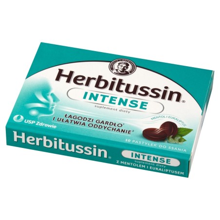 Herbitussin Intense Dietary supplement menthol and eucalyptus 10 pieces
