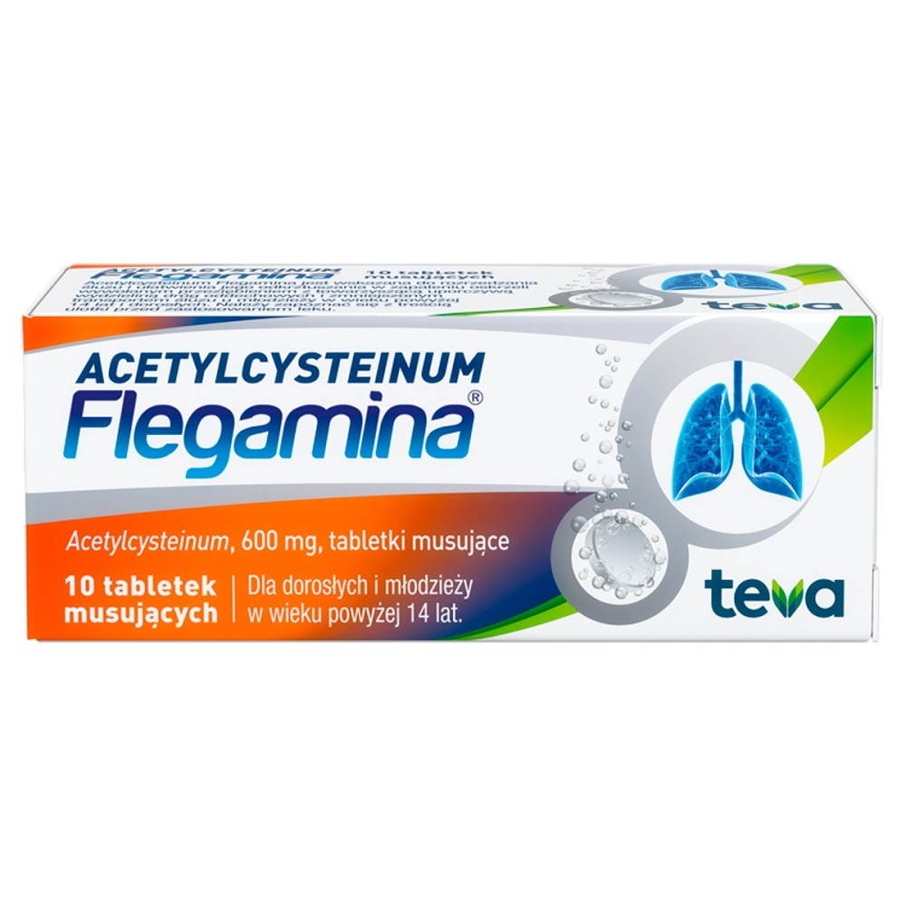 Flegamina Acetylcysteinum comprimés effervescents 10 unités