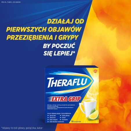 Theraflu Extra Grip 650 mg + 10 mg + 20 mg Medicamento multiingredientes 10 unidades