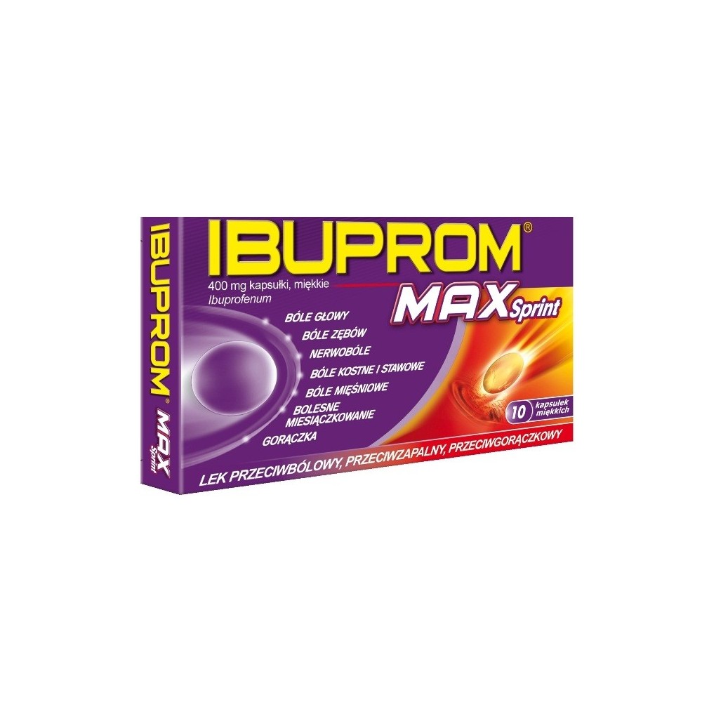 Ibuprom Max Sprint, 400 mg, kapsułki miękkie, 10 sztuk