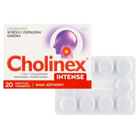 Cholinex Intense 2,5 mg + 1,2 mg Pastilles saveur Mûre 20 pièces