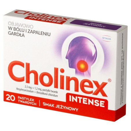 Cholinex Intense 2,5 mg + 1,2 mg Pastylki smak jeżynowy 20 sztuk