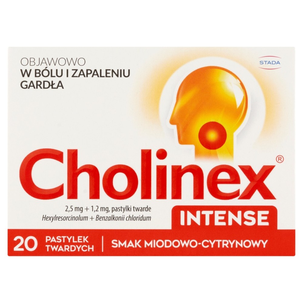 Cholinex Intense 2,5 mg + 1,2 mg Pastilles saveur miel-citron 20 pièces