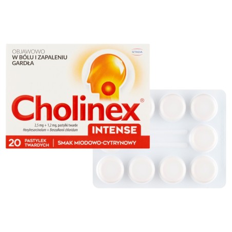 Cholinex Intense 2,5 mg + 1,2 mg Pastilles saveur miel-citron 20 pièces