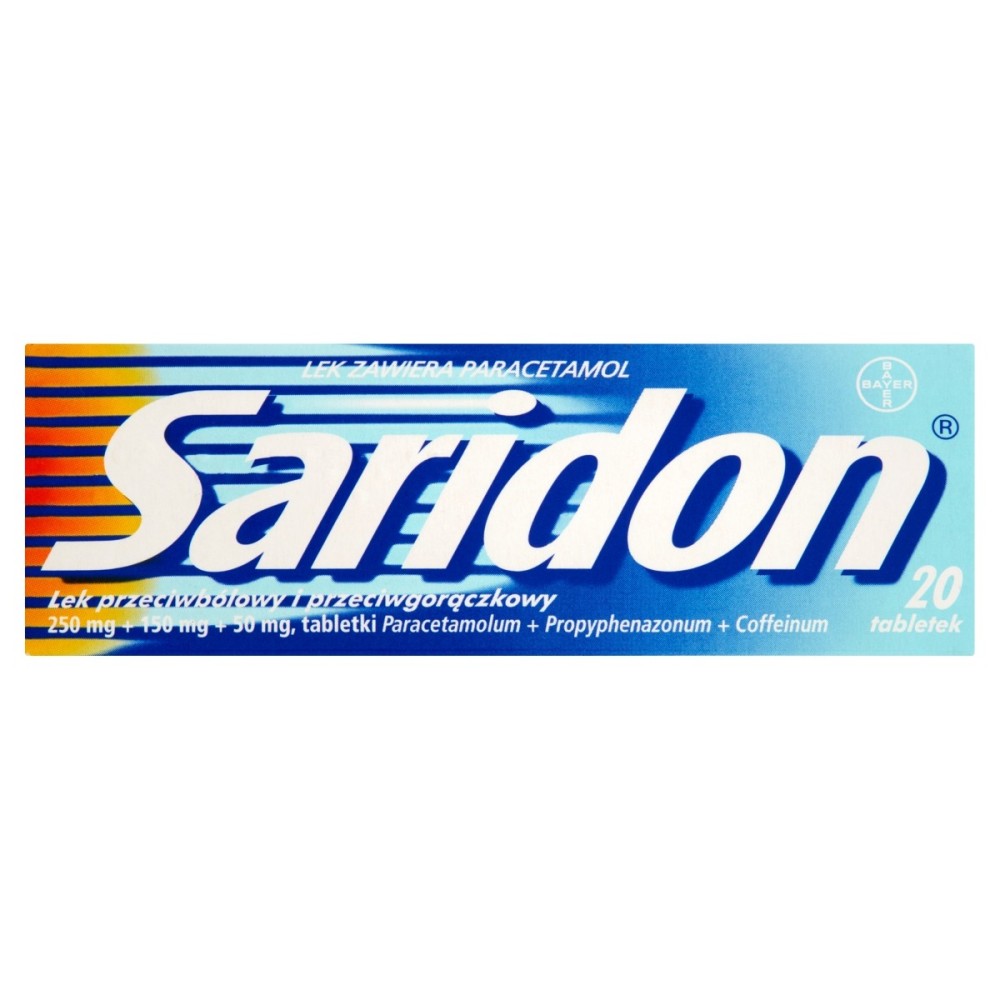 Saridon Lék proti bolesti a antipyretikum 20 tablet