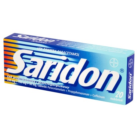 Saridon Schmerzmittel und fiebersenkendes Medikament 20 Tabletten