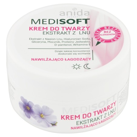 Anida Medisoft Crema facial hidratante y calmante con extracto de lino 100 ml
