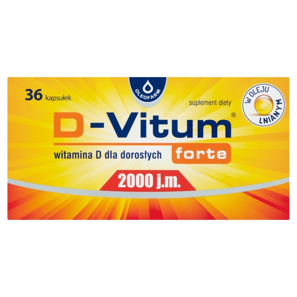 Oleofarm D-Vitum Forte 2000 UI Complément alimentaire 9 g (36 pièces)