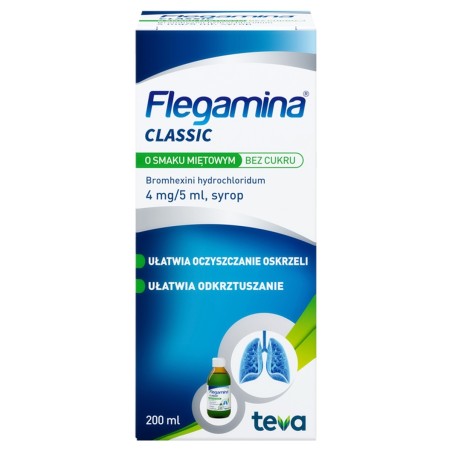 Flegamina Classic expectorant syrup with mint flavor without sugar 200 ml